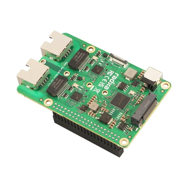 Alt view image 2 of 2 - Radxa Dual 2.5G Router HAT, Dual 2.5G LAN, NVMe SSD PCIe FPC, for Radxa SBCs & Raspberry Pi 5