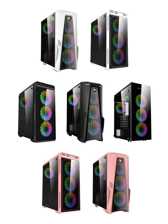 Alt view image 4 of 5 - Apevia FB6P2-RGB Frostblade 120mm RGB Fan 6-Pack w/ 2 LED Strips & Remote