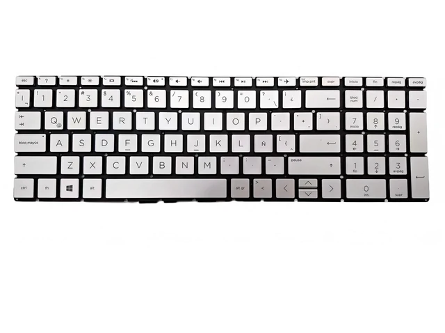Alt view image 2 of 3 - Laptop Replacement Latin Spanish Layout Keyboard for HP 15-DA 15-DX 15-DK 15-CX 15-CN 15-CR 15-DB 15-DK 15-DR 15-DW 15-DU 15-CS 15-CP 15-CW 15-GW 17-CA 17-CD 17-BY Silver Backlit Laptop Keyboard