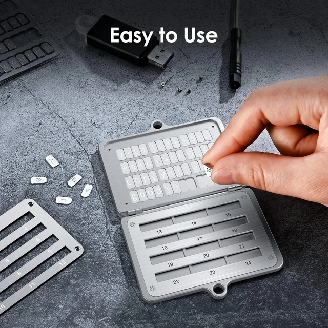 Alt view image 4 of 5 - ELLIPAL Crypto Seed Phrase Backup, 316 Stainless Steel Metal Seed Phrase Storage with Lock Hole, 24 Words Backup, Compatible with BIP39 Hardware Wallets, Ledger, Trezor
