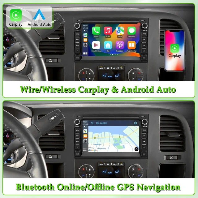 Alt view image 4 of 5 - Car Radio for Chevy Silverado Tahoe GMC Sierra Yukon, CarPlay Android Auto