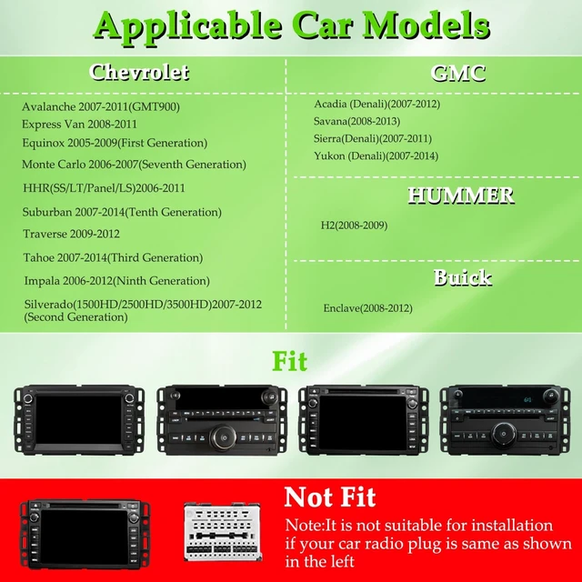 Alt view image 5 of 5 - Car Radio for Chevy Silverado Tahoe GMC Sierra Yukon, CarPlay Android Auto