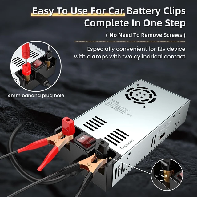 Alt view image 3 of 5 - Anbull New Version 600W 110V AC to 12V DC Converter,with ON/Off Switch