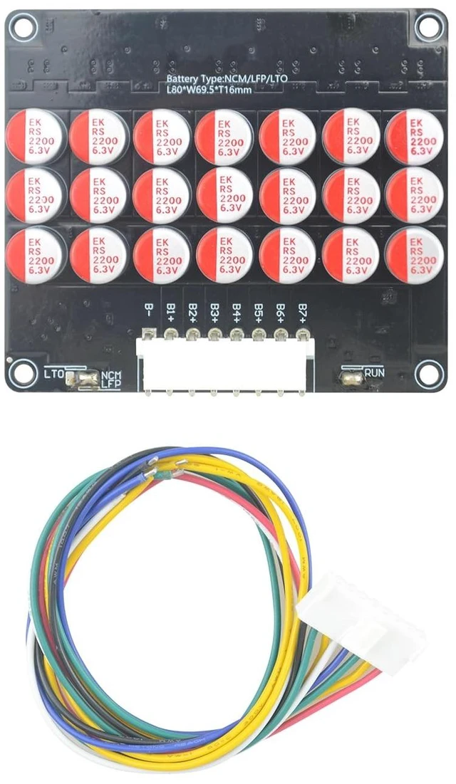 Main image of LVNOON 5.5A 5S to 21S 5S 6S 7S 8S 9S 10S 12S 14S 16S 17S 21S Smart Active Balancer Active Equalizer Balancer for li-ion NCM Lifepo4 LFP LTO Battery Energy Capacitor (5S-7S)