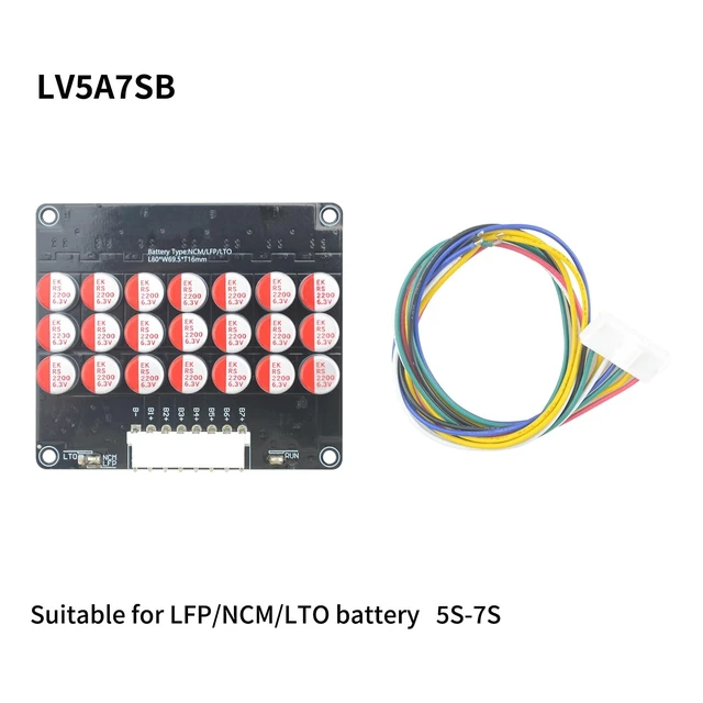 Alt view image 2 of 5 - LVNOON 5.5A 5S to 21S 5S 6S 7S 8S 9S 10S 12S 14S 16S 17S 21S Smart Active Balancer Active Equalizer Balancer for li-ion NCM Lifepo4 LFP LTO Battery Energy Capacitor (5S-7S)