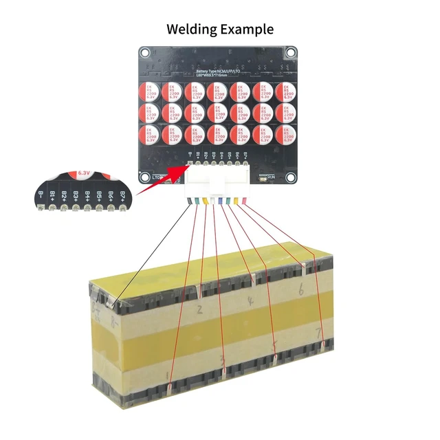 Alt view image 5 of 5 - LVNOON 5.5A 5S to 21S 5S 6S 7S 8S 9S 10S 12S 14S 16S 17S 21S Smart Active Balancer Active Equalizer Balancer for li-ion NCM Lifepo4 LFP LTO Battery Energy Capacitor (5S-7S)