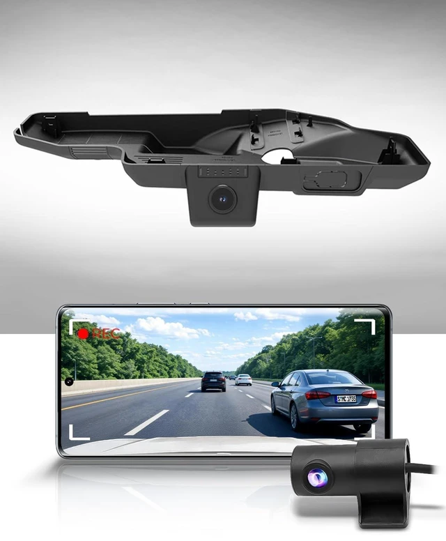 Main image of Fitcamx Front 4K+Rear 1080P Dash Cam Adapts for Ford Mustang 2024 2025 2026 Ecoboost GT Premium Dark Horse, OEM Look, 2 Way HD Video, WiFi & APP, Loop Recording, G-Sensor, Easy to Use, 128GB Card