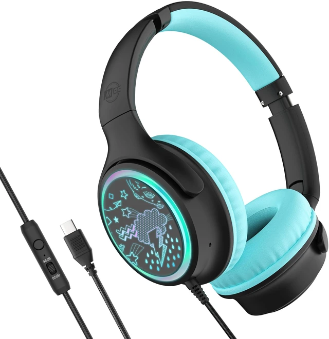 Main image of MEE audio KidJamz KJ65U Over-Ear USB-C Kids Headphones with Mic (Black)