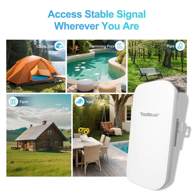 Alt view image 5 of 5 - Outdoor WiFi Extender,Dual Band,IP65 Waterproof,300ft Range,30 Devices