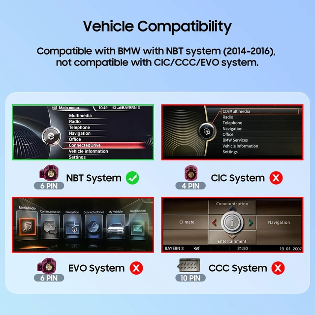 Alt view image 3 of 5 - 12.3Inch Ultra-Narrow Touchscreen Wireless CarPlay Android Auto for BMW X5 X6 Series F15 F16 F85 F86 (2014-2016) with NBT System, Linux HD Multimedia, OEM System, MirrorLink, Car Radio Receiv