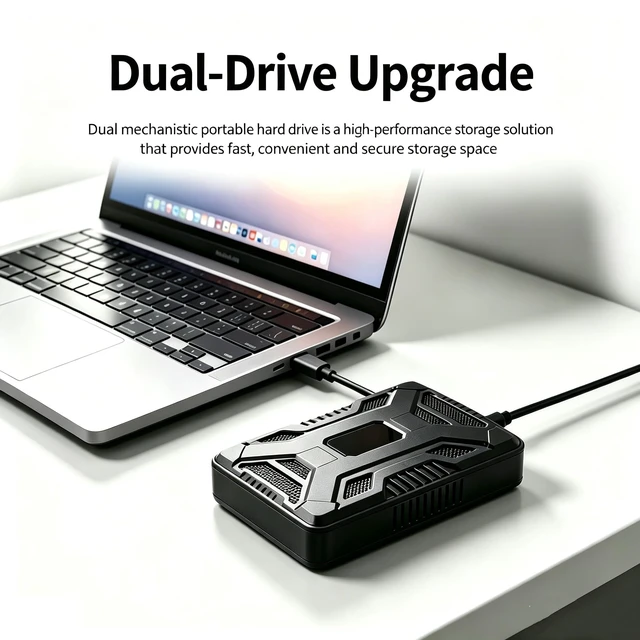 Alt view image 3 of 5 - HWAYO 1TB Portable External Hard Drive USB 3.0 Dual Drive HDD Up to 200M/s