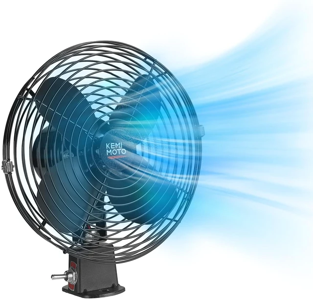 Main image of KEMIMOTO 12V Cooling Fan, 8" Blade, 2-Speed, for UTV/Car/Truck/RV/Bus/Van