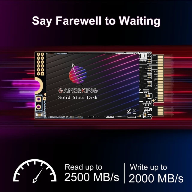 Alt view image 2 of 5 - GAMERKING 1TB M.2 2242 NVMe SSD PCIe Gen3.0 x4 3D NAND TLC High Performance Internal Solid State Drive M Key 42mm, Compatible with Desktop Laptop Ultrabook Tablet