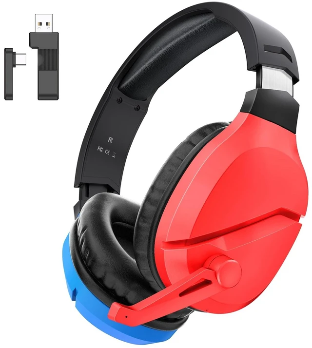 Main image of WolfLawS Wireless Gaming Headset with Mic for PS5 PC PS4, Blue and Red