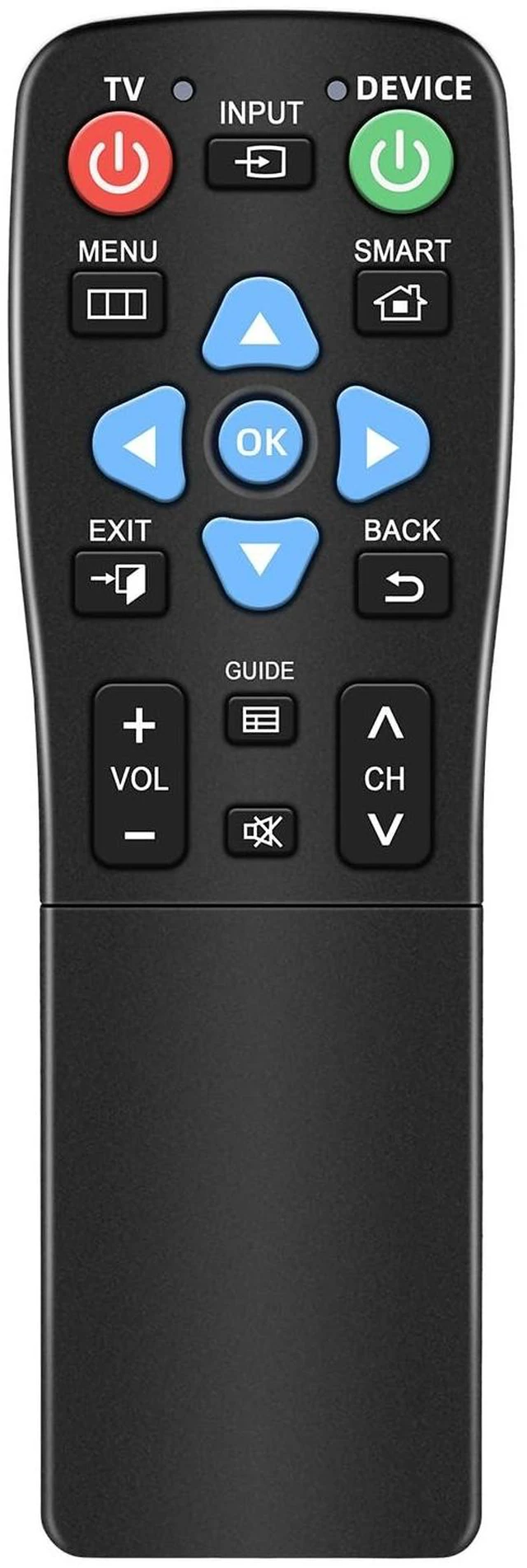 Main image of Big Button Universal TV Remote for Seniors, Dementia - Works Both TV Only or TV & Cable (STB) - for Spectrum, Xfinity, Samsung, Vizio, LG with Slide-Cover