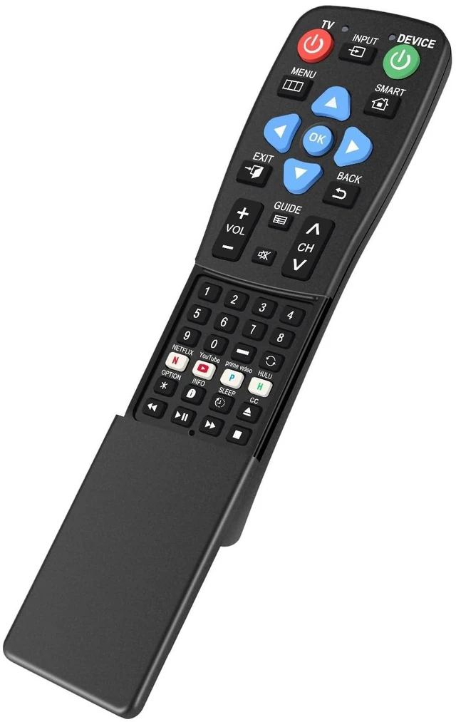 Alt view image 2 of 5 - Big Button Universal TV Remote for Seniors, Dementia - Works Both TV Only or TV & Cable (STB) - for Spectrum, Xfinity, Samsung, Vizio, LG with Slide-Cover