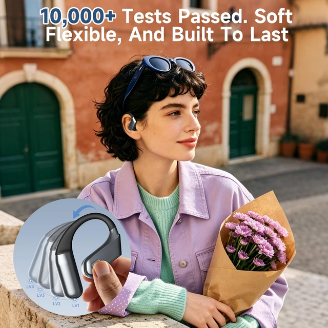 Alt view image 5 of 5 - 2-In-1 In-Ear & Open-Ear Headphones With 105H Playback Time, Night Running Warning Light, Wireless Earbuds With Clear Calls, Immersive Sound,Touch Control,Perfect For Gym / Running (Midnight Bl