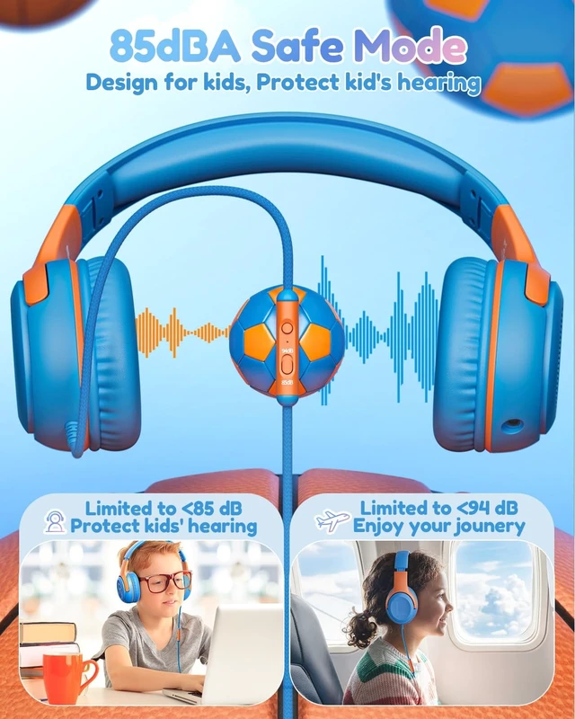 Alt view image 3 of 5 - awatrue AT2C USB-C Kids Headphones with Mic - 85/94dB Volume Limiter