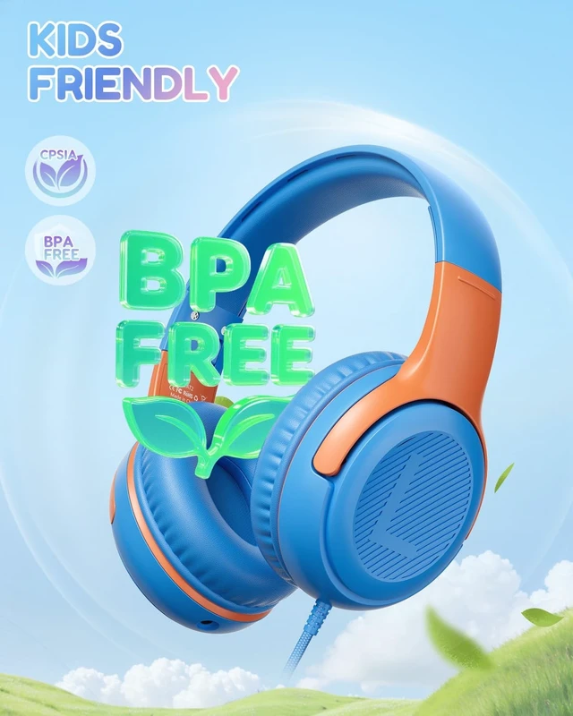 Alt view image 4 of 5 - awatrue AT2C USB-C Kids Headphones with Mic - 85/94dB Volume Limiter