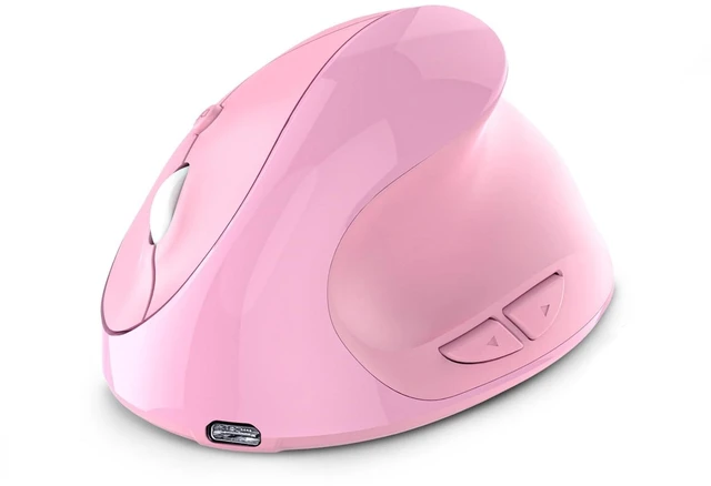Main image of Samudgate Ergonomic Wireless Vertical Mouse - Dual Mode Bluetooth & USB Rechargeable, Silent Operation, Multi-Device Compatible for Mac, PC, Laptop, Tablet, and iPad (Pink)