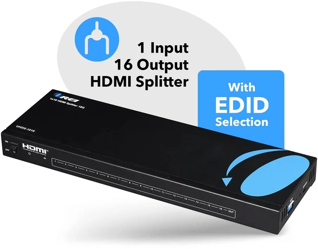 Alt view image 4 of 5 - OREI 1 in 16 Out HDMI Splitter 4K@60Hz 8-bit with HDCP 2.2, 18 Gbps