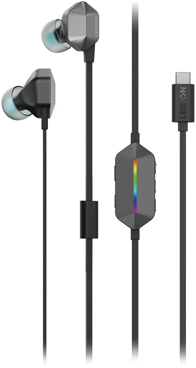 Main image of Lenovo Legion RGB Gaming in-Ear Headphones with USB-C E510-7.1 Surround Sound, Hi-Res Audio, in-Line Controller with RGB Lights - Compatible with PC, Tablet, Phone