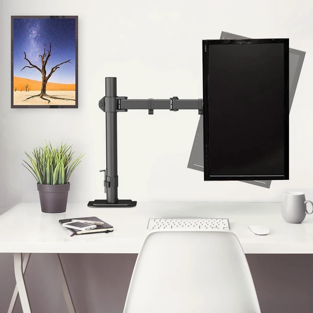 Alt view image 2 of 5 - suptek Single LED LCD Monitor Desk Mount Heavy Duty Fully Adjustable Monitor Stand for 1 / One Screen up to 27 inch