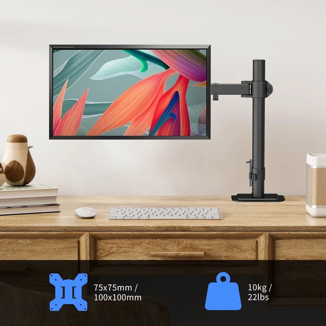 Alt view image 4 of 5 - suptek Single LED LCD Monitor Desk Mount Heavy Duty Fully Adjustable Monitor Stand for 1 / One Screen up to 27 inch