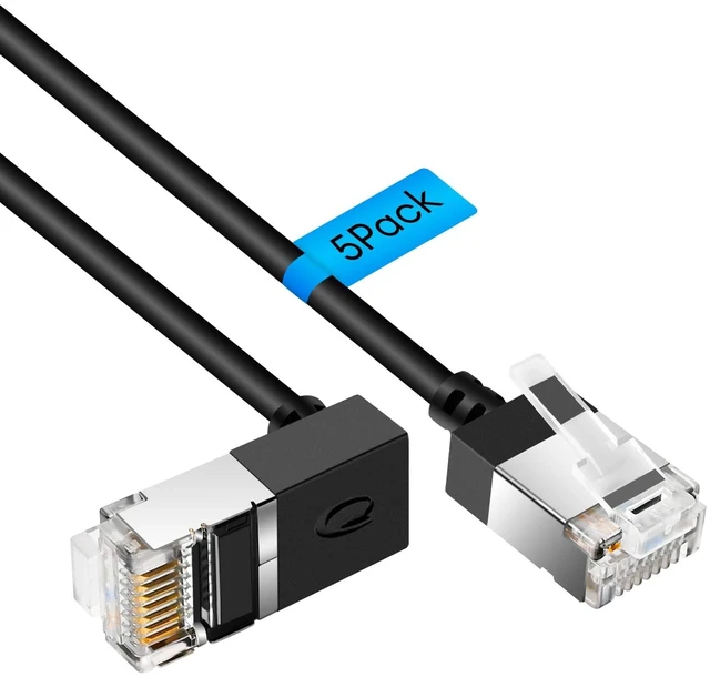 Main image of Flexible Gigabit Cat6 Ethernet Cable 270 Upward Angle 10FT 5Pack, UTP