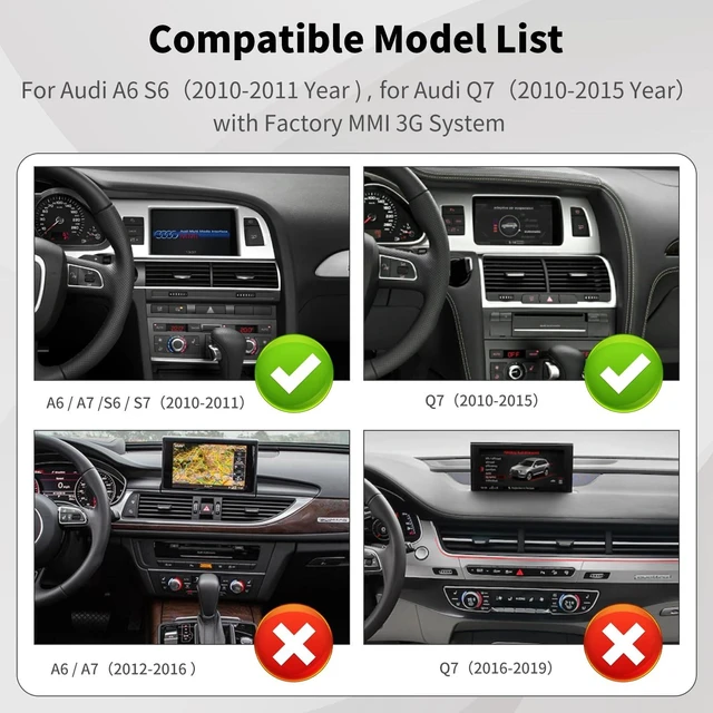 Alt view image 2 of 5 - Road Top Wireless CarPlay for Audi A6 S6 Q7 with MMI 3G