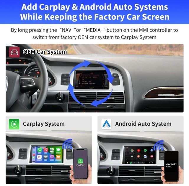 Alt view image 3 of 5 - Road Top Wireless CarPlay for Audi A6 S6 Q7 with MMI 3G