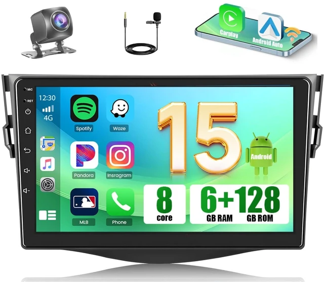 Main image of 8-Core 6+128G 9'' Android 15 Car Stereo for Toyota RAV4 2007-2012