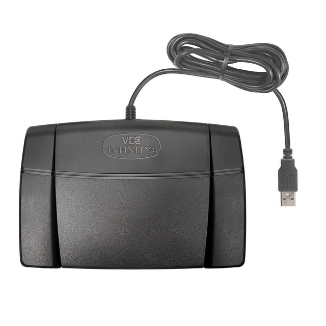 Alt view image 2 of 5 - ECS WordMaster USB Transcription Headset with Infinity-3 USB Foot Pedal