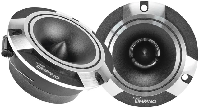 Main image of Timpano TPT-ST2 Chrome Slim Super Tweeter, 600 Watts 4 Ohm, 105 dB, 1 in Voice Coil, 3.85 inch Pro Car Sound System Bullet Tweeters (Pair)
