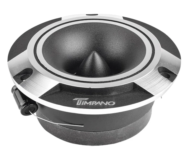 Alt view image 3 of 5 - Timpano TPT-ST2 Chrome Slim Super Tweeter, 600 Watts 4 Ohm, 105 dB, 1 in Voice Coil, 3.85 inch Pro Car Sound System Bullet Tweeters (Pair)
