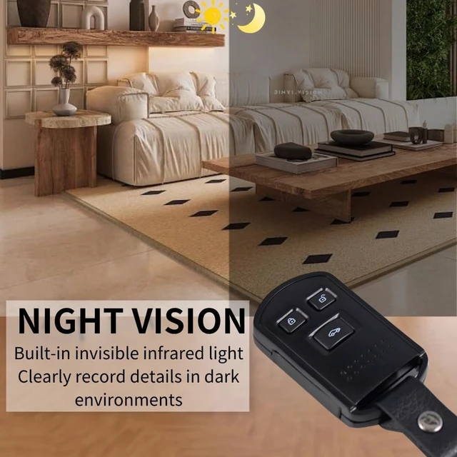 Alt view image 4 of 5 - Security Camera, Hidden Spy Camera Car Key, Portable Camera Mini Nanny Cam