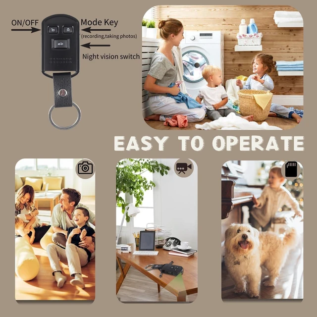 Alt view image 5 of 5 - Security Camera, Hidden Spy Camera Car Key, Portable Camera Mini Nanny Cam