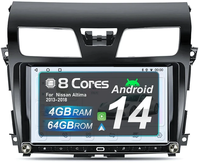 Main image of 8-Core 4+64G Car Radio for Nissan Altima 2013-2018, Physical Buttons Knobs