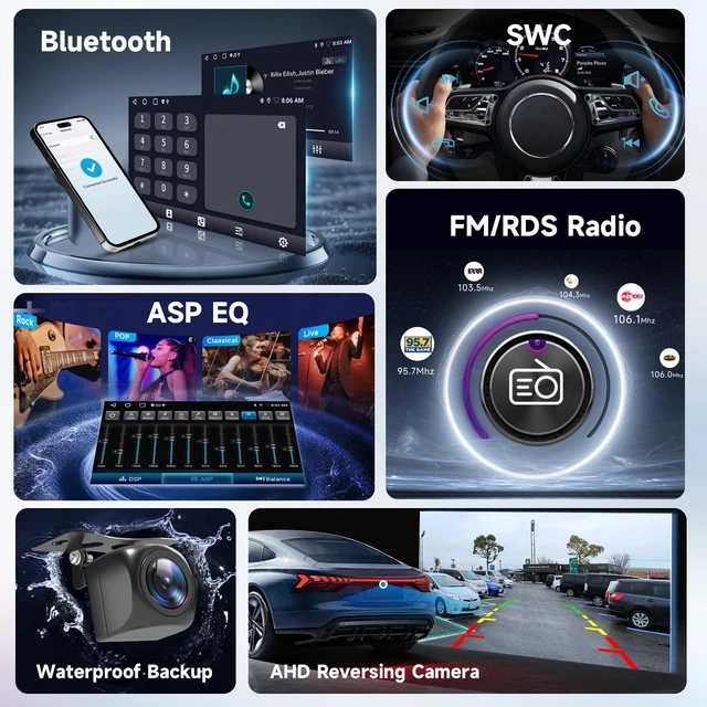 Alt view image 5 of 5 - Driauto 4 Core+64G Radio for Chevy Chevrolet Silverado Tahoe Suburban SSR 2003-2006 Impala, for Hummer H2 H3, GMC Canyo Envoy Savana Sierra Yukon, for Saturn Buick, CarPlay Android Auto, GPS Bluetooth