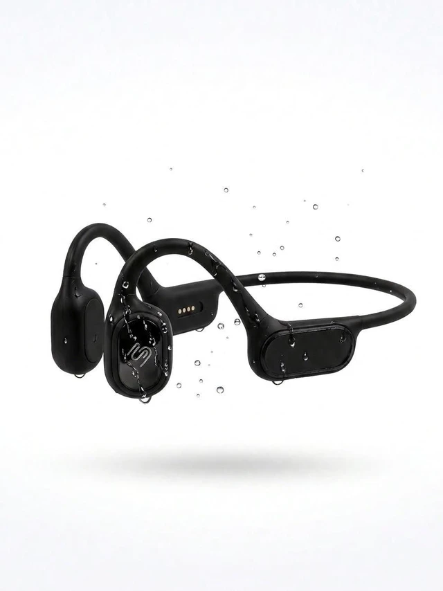 Main image of FlowMotion Versa Open-Ear Swimming Headphones Bluetooth Bone Conduction Headphones, 32GB MP3 Player, IP68 Waterproof, Secure Fit for Workouts, Running, Swimming, Cycling, Gym, Built-in Microphone