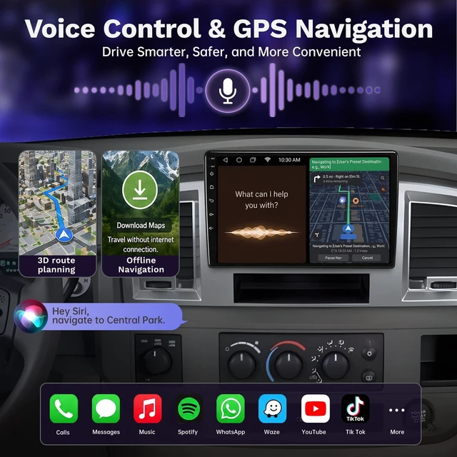 Alt view image 3 of 5 - Android 15 Car Radio for Dodge Ram 1500 2500 3500 2006-2008