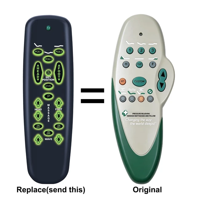 Alt view image 2 of 5 - FQOUG Ergo Raven Replacement Remote Control for Tempurpedic Adjustable Bed (New 2020 Black Version - See Pics)