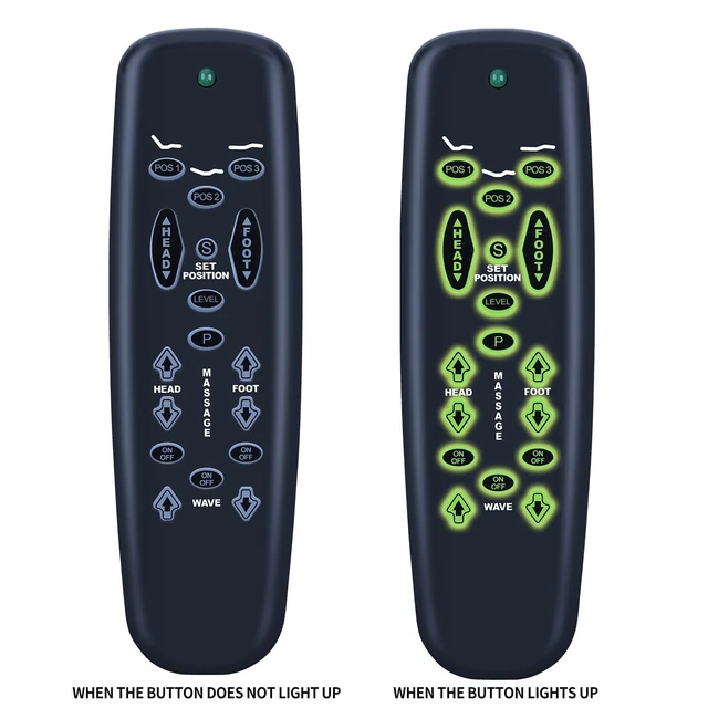 Alt view image 3 of 5 - FQOUG Ergo Raven Replacement Remote Control for Tempurpedic Adjustable Bed (New 2020 Black Version - See Pics)