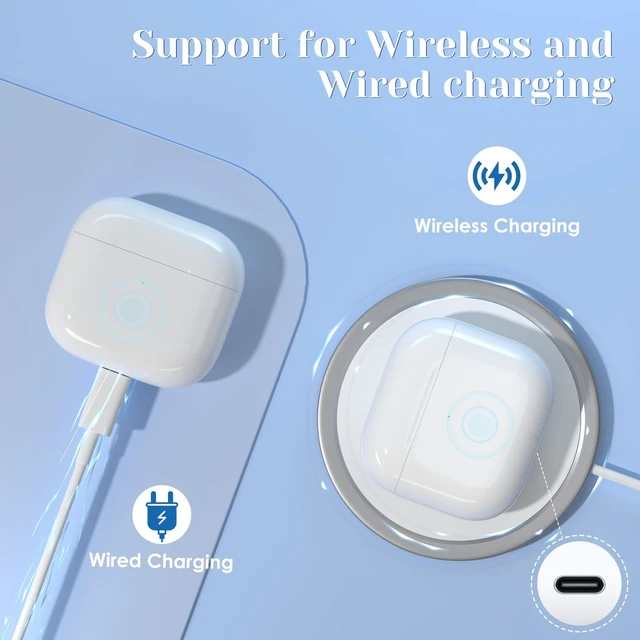 Alt view image 3 of 5 - JKV Wireless Charging Case Compatible for AirPods 4 Charging Case, Type C Charging Port for AirPod 4th Charging Case with Bluetooth Touch Sensing, Built-in 660 mAh Battery, No Earbuds