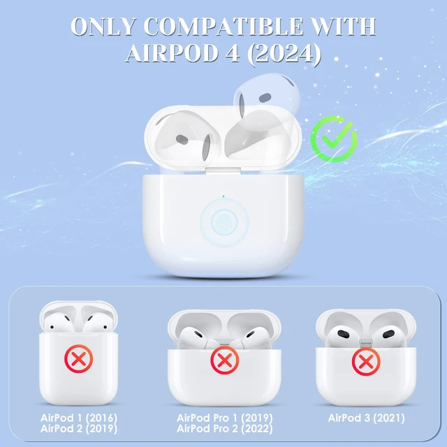Alt view image 4 of 5 - JKV Wireless Charging Case Compatible for AirPods 4 Charging Case, Type C Charging Port for AirPod 4th Charging Case with Bluetooth Touch Sensing, Built-in 660 mAh Battery, No Earbuds