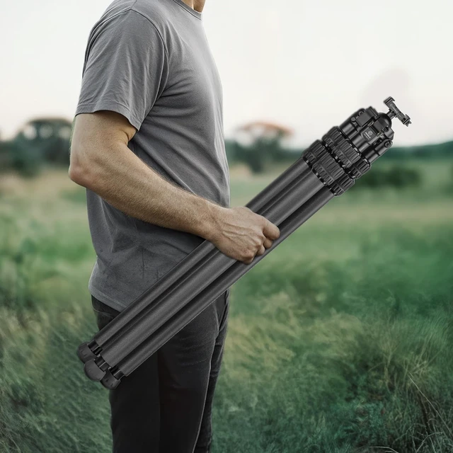 Alt view image 3 of 5 - FANAUE Carbon Fiber Tripod for Hunting,360 Degree BallHead,with Arca Swiss Quick Release Plateand Hands-Free Operation for Hunting, Shooting, and Outdoors - HTC-4030-45