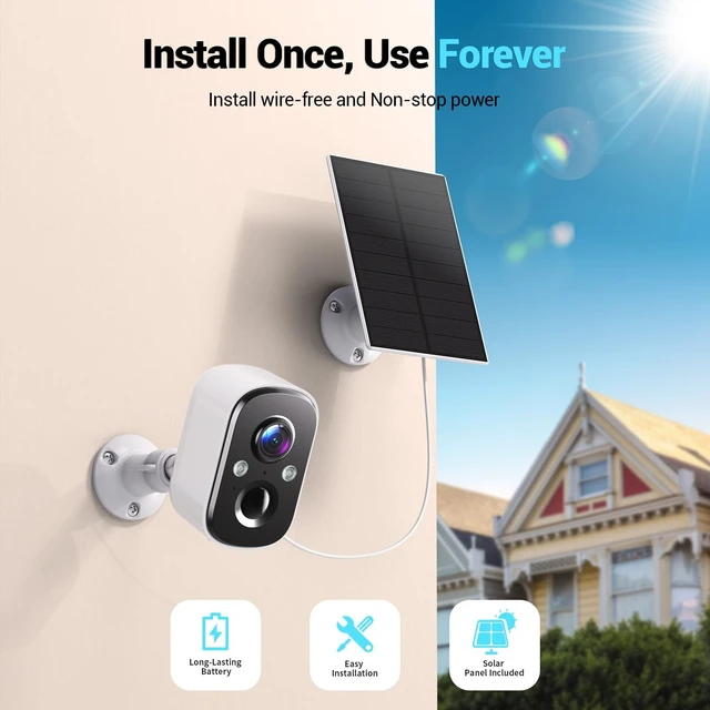 Alt view image 4 of 5 - Techage 2K Solar Security Cameras Wireless Outdoor with AI Motion Detection