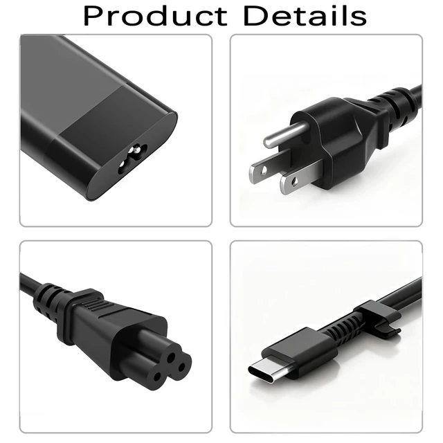 Alt view image 3 of 5 - 165W USB-C Charger for Dell Pro Max 16 18 Plus MB16250 MB18250