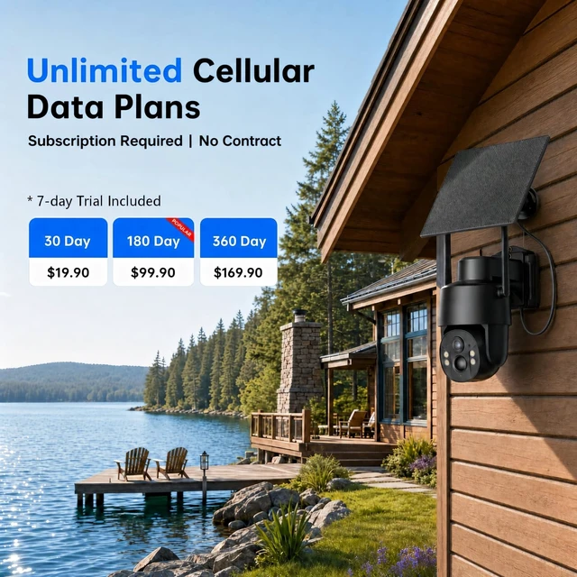 Alt view image 3 of 5 - Tefrio No WiFi Security Camera, 4G LTE Cellular Signal, 4MP 360 Live View
