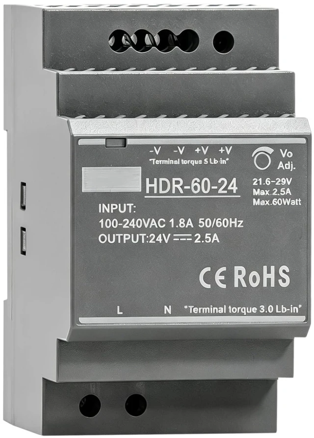 Main image of CXCESNS HDR-60-24 Din Rail Power Supply,24V DC 2.5A 60W
